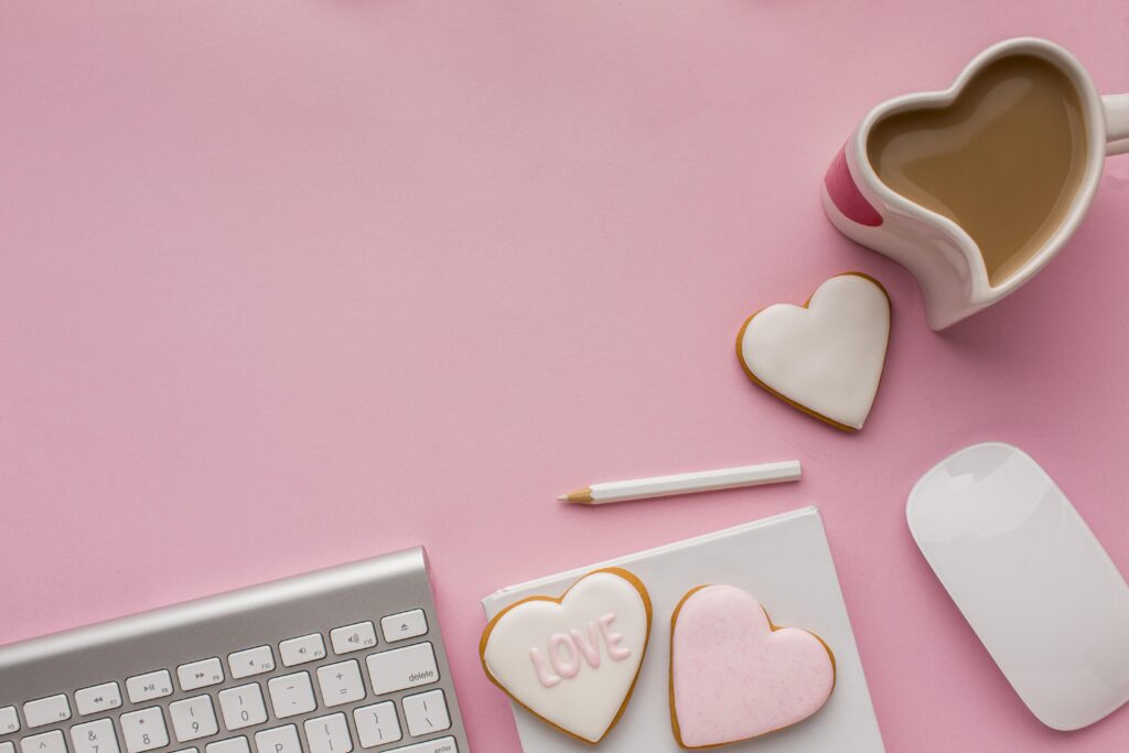 top view valentine s day with copy space top view valentine s day with copy space